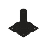 Nuvo Iron QFSM3 Surface Mount Plate, Metal, Black, Painted, For: 1 in Quick-Fence Posts